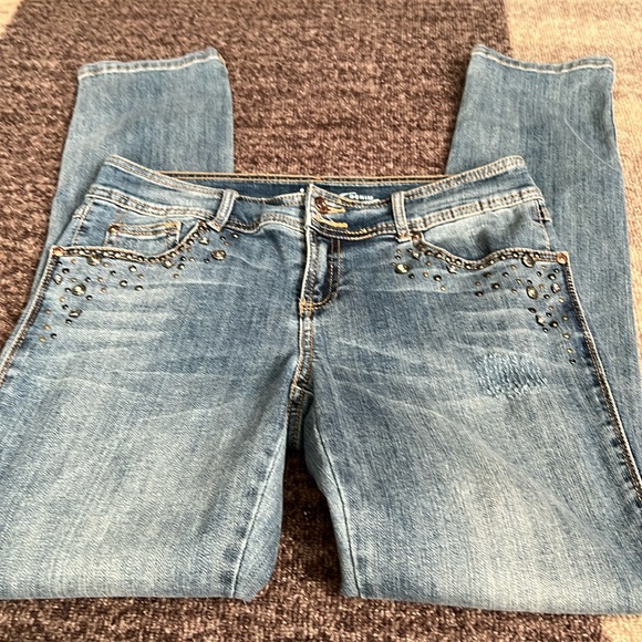 INC International Concepts Denim - INC Denim Boyfriend Regular Fit Embellished Pocket Size 4 jeans